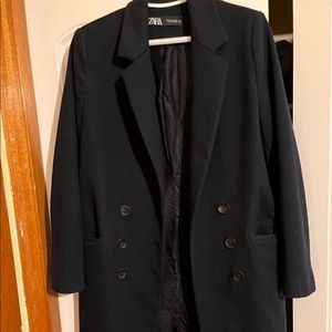 Zara navy wool coat
